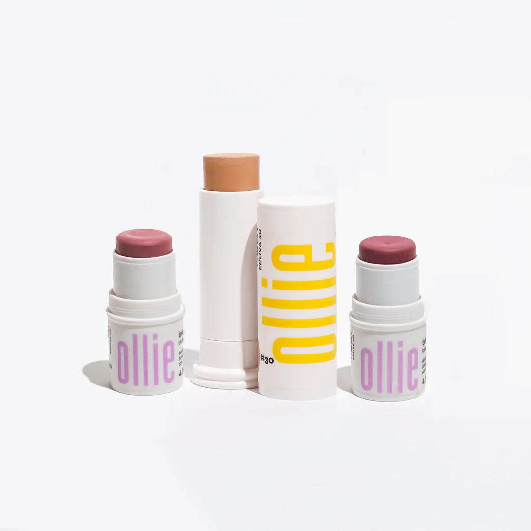 Ollie  Kit Total Makeup - Bloqueador en barra con color  FPS+ 50 y Barra 3 en 1 Rubor, Labial y Sombra FPS +50 